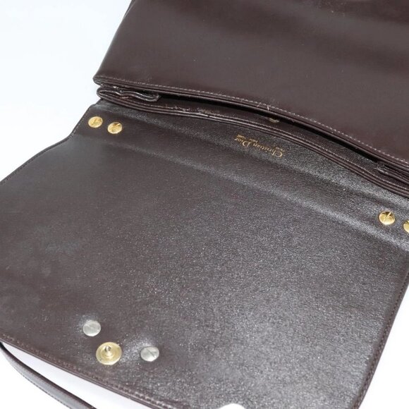 Christian Dior Shoulder Bag Leather Brown Gold - Picture 11 of 16